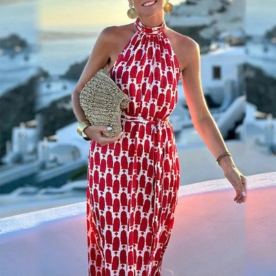 Isola™ Halterneck Beach Print Dress