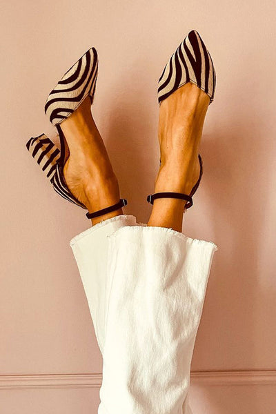 Zaria™ Strappy Zebra Mid-Heels