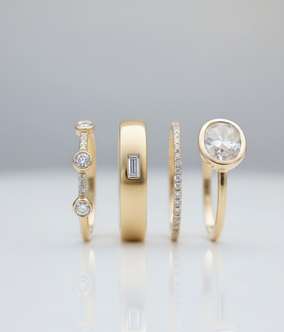 Lily™ Vintage Gold & Zirconia Ring Set